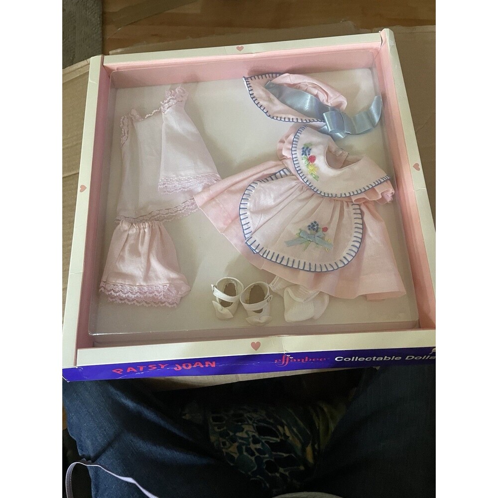 NIB Effanbee Patsy Joan Doll Outfit Pink Dress Bonnet Shoes Original Box